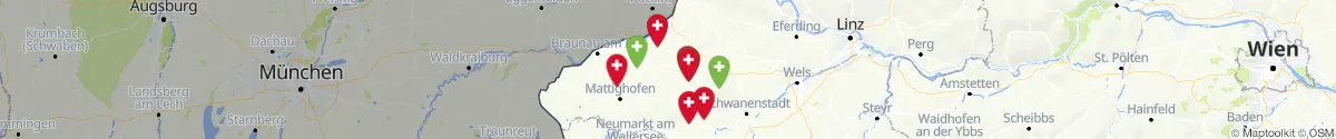 Kartenansicht für Apotheken-Notdienste in der Nähe von Wippenham (Ried, Oberösterreich)